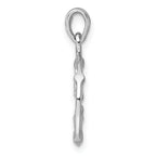 Sterling Silver Rhodium-plated Polished Reversible Libra Scales in Circle Zodiac Pendant
