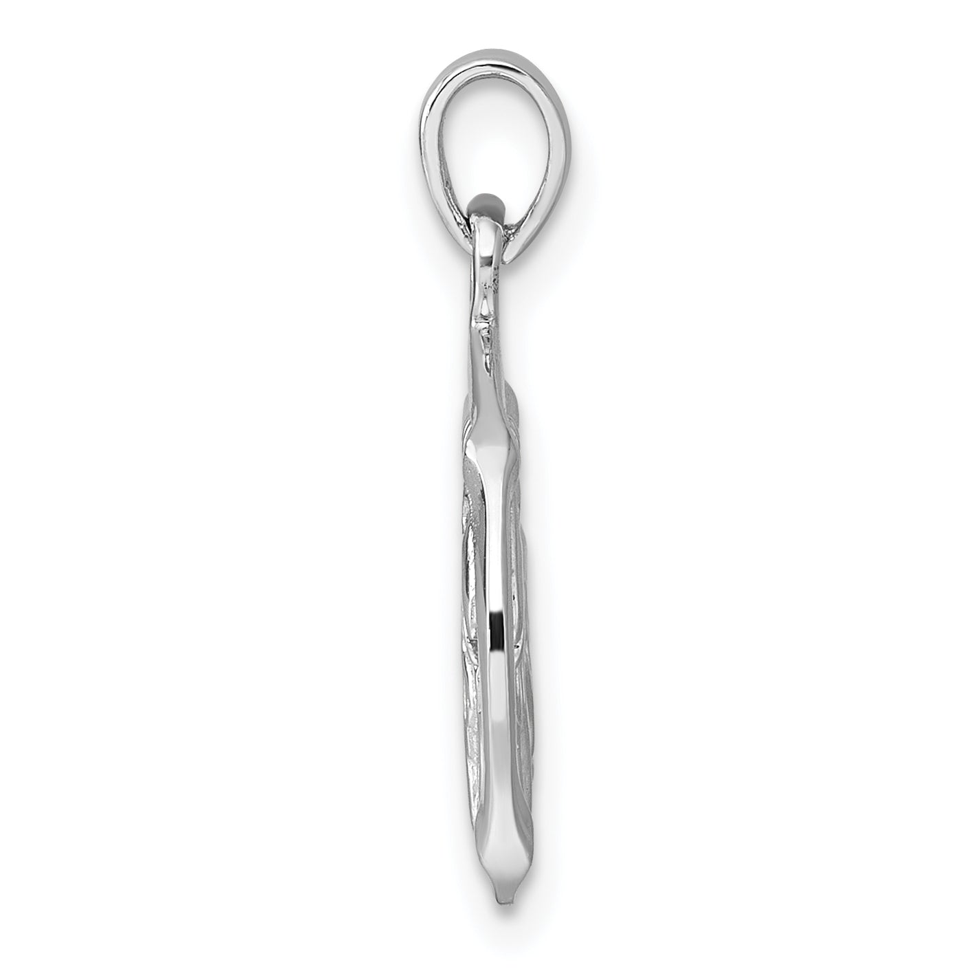 Sterling Silver Rhodium-plated Polished Reversible Capricorn Goat in Circle Zodiac Pendant Secondary image