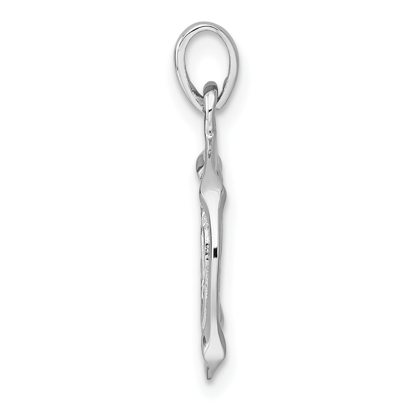 Sterling Silver Rhodium-plated Polished Reversible Aquarius in Circle Zodiac Pendant Secondary image