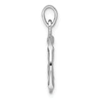 Sterling Silver Rhodium-plated Polished Reversible Pisces Fish in Circle Zodiac Pendant