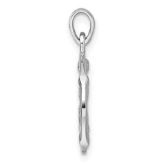 Sterling Silver Rhodium-plated Polished Reversible Pisces Fish in Circle Zodiac Pendant