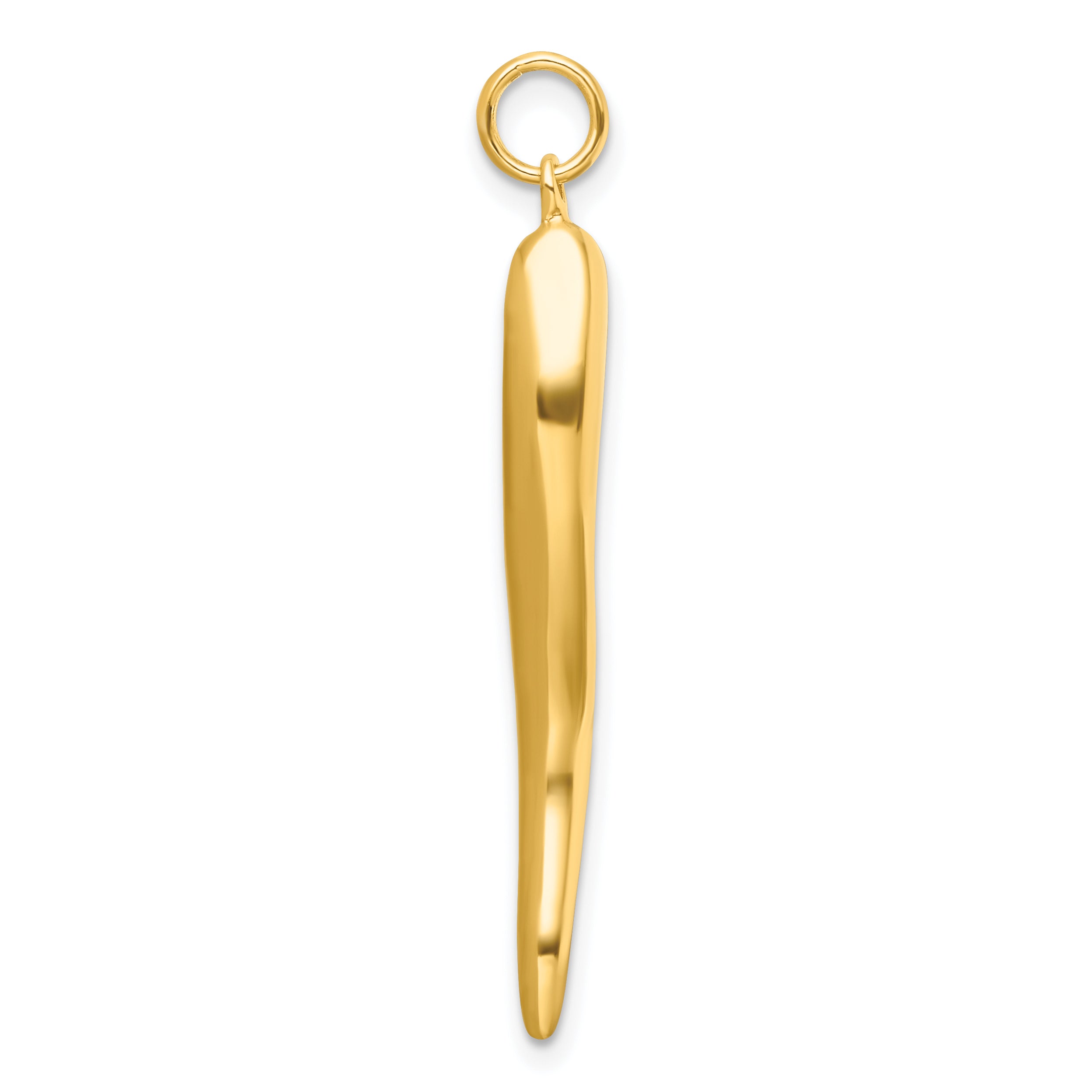 Sterling Silver Gold-tone Polished Italian Horn Pendant Secondary image