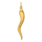 Sterling Silver Gold-tone Polished Italian Horn Pendant