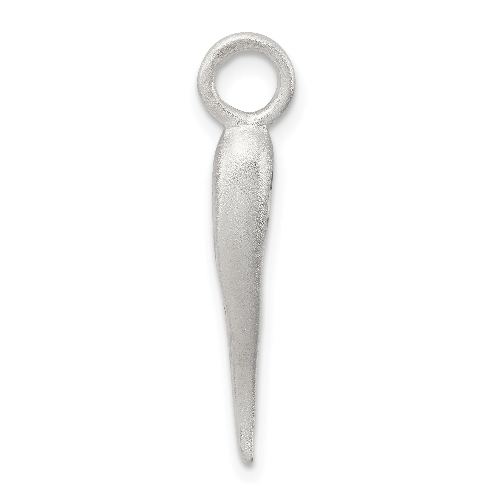 Sterling Silver 925 Italian Horn Charm with Satin Finish and 3D Design Secondary image