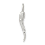 Sterling Silver 925 Italian Horn Charm with Satin Finish and 3D Design