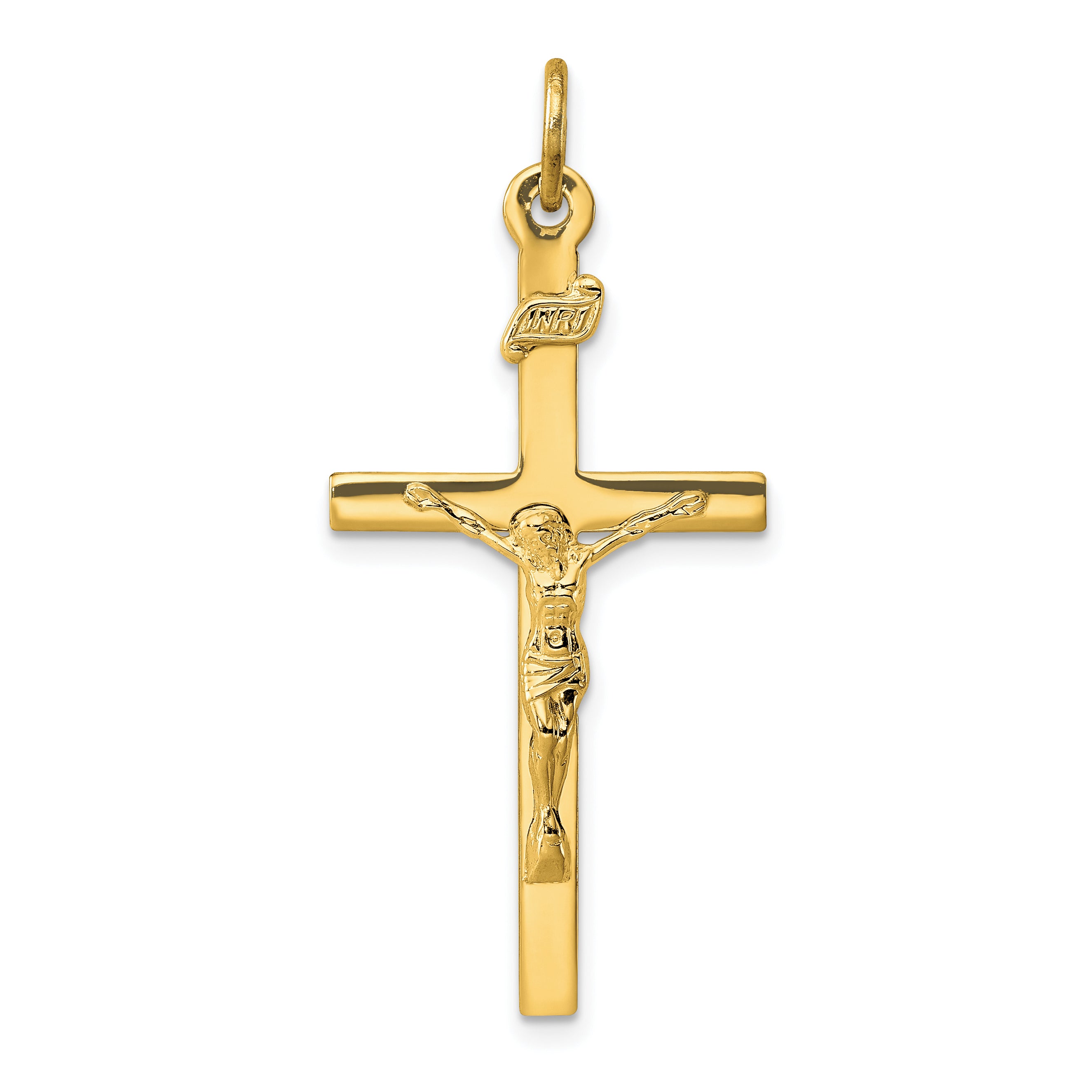 Sterling Silver Gold-plated INRI Crucifix Pendant Main image