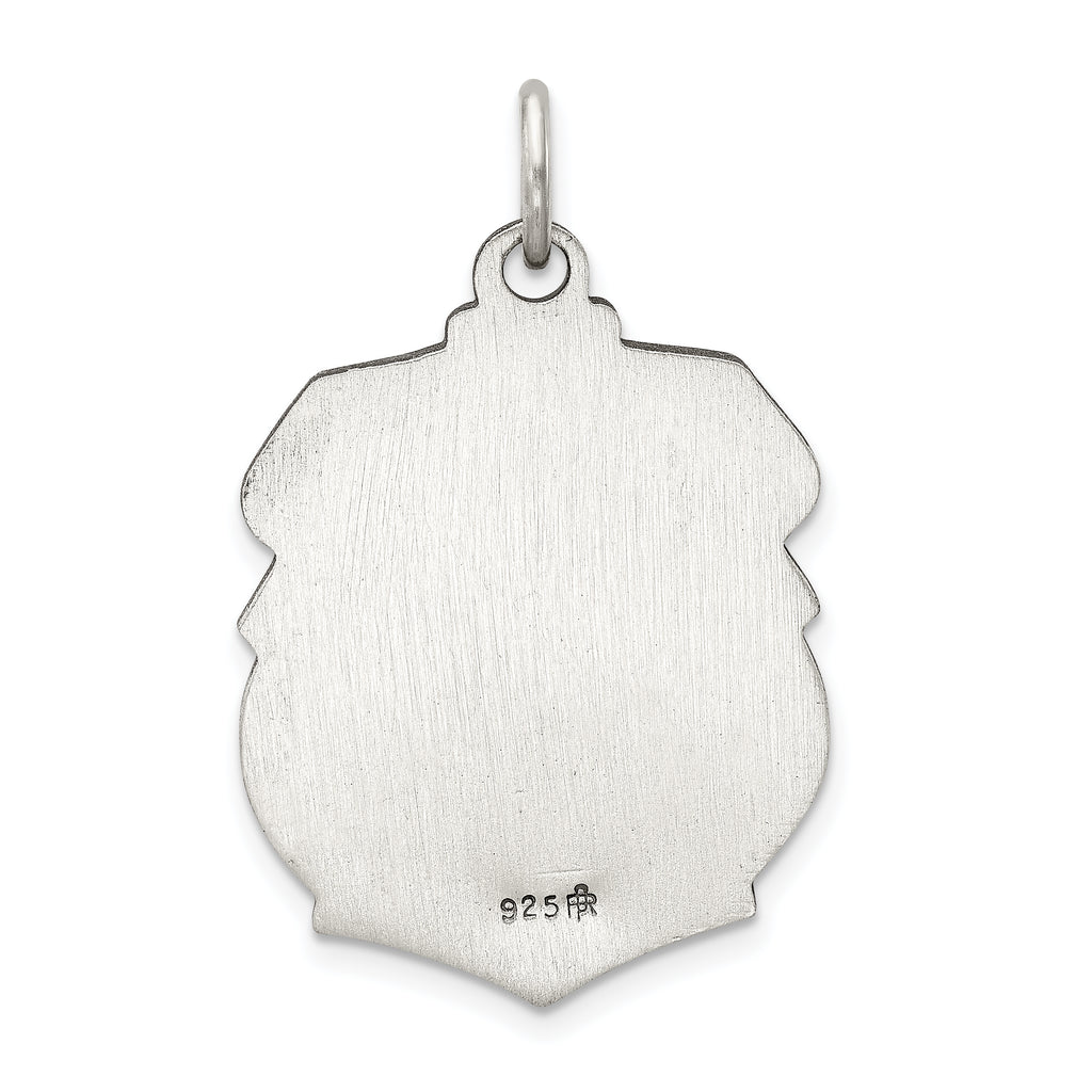 Sterling Silver Antiqued St. Michael Badge Medal Pendant