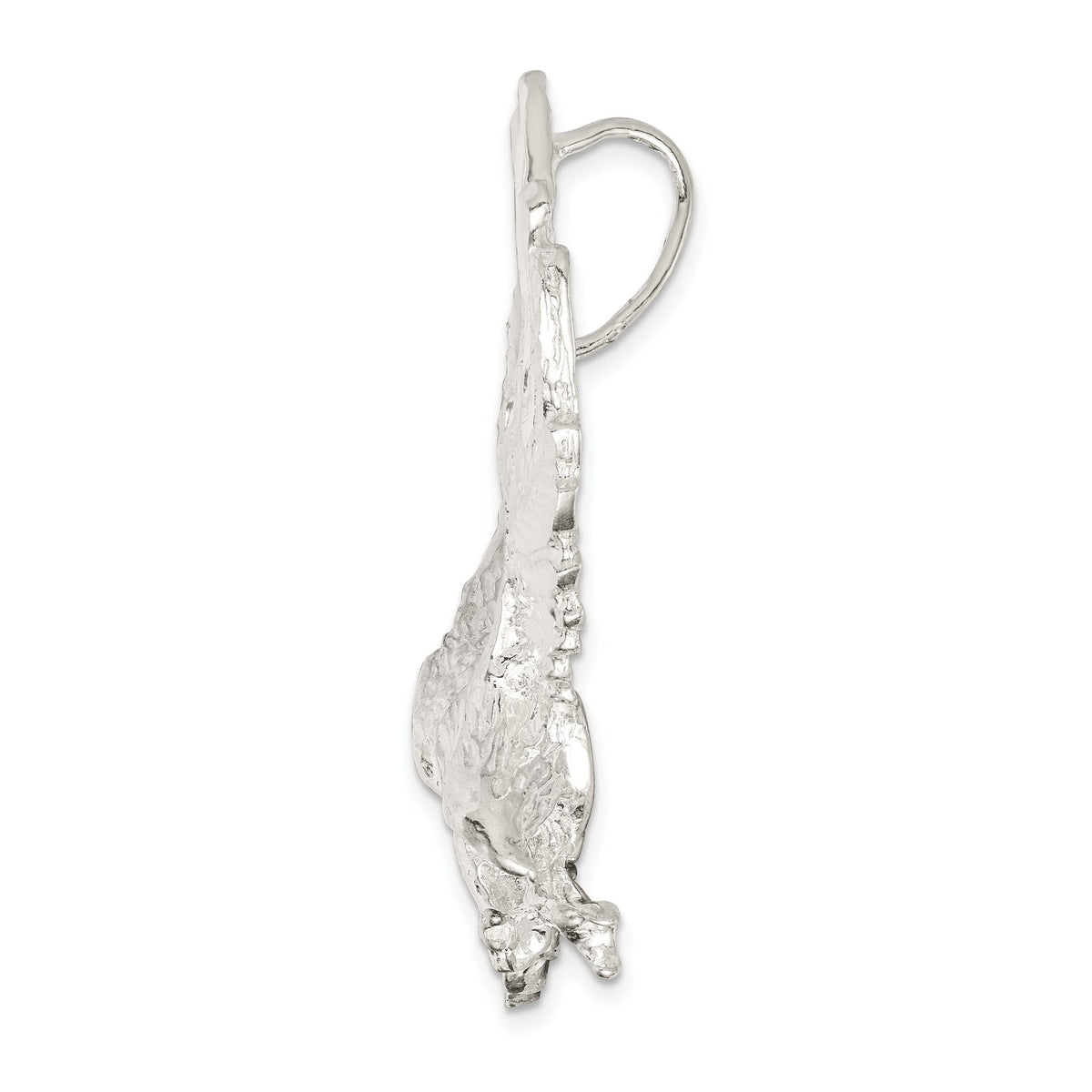 Eagle Pendant in Sterling Silver, 47mm Textured & Diamond-Cut - Sophia Jewelers