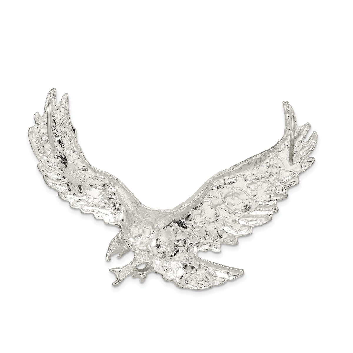 Eagle Pendant in Sterling Silver, 47mm Textured & Diamond-Cut - Sophia Jewelers