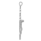 Crucifix Pendant in Sterling Silver, 61mm Textured & Diamond-Cut - Sophia Jewelers