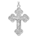 Crucifix Pendant in Sterling Silver, 61mm Textured & Diamond-Cut - Sophia Jewelers