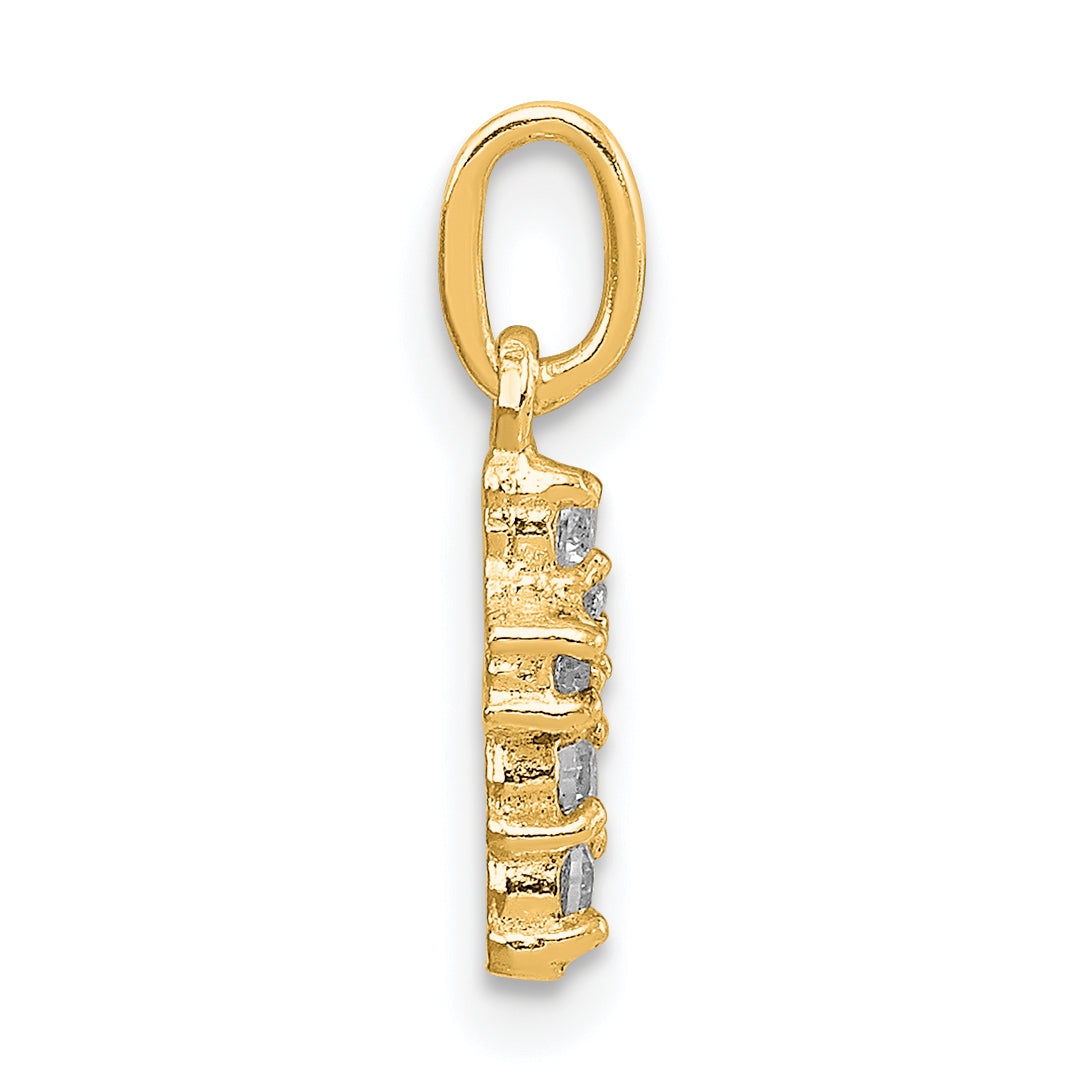 Sterling Silver Gold-tone CZ Cross Charm