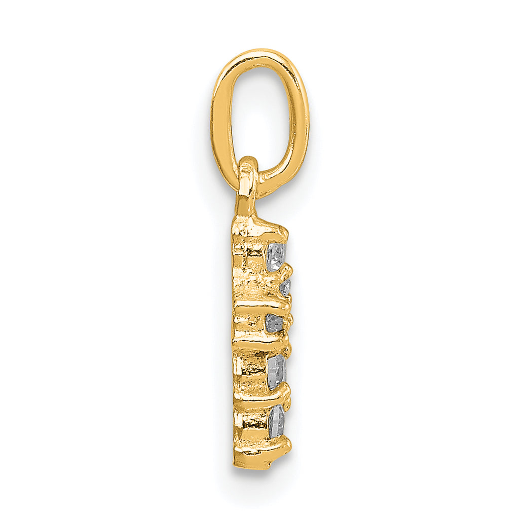 Sterling Silver Gold-tone CZ Cross Charm