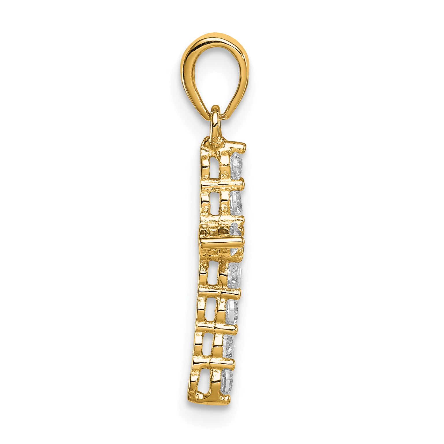 Sterling Silver Gold-tone CZ Cross Pendant