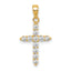 Sterling Silver Gold-tone CZ Cross Pendant