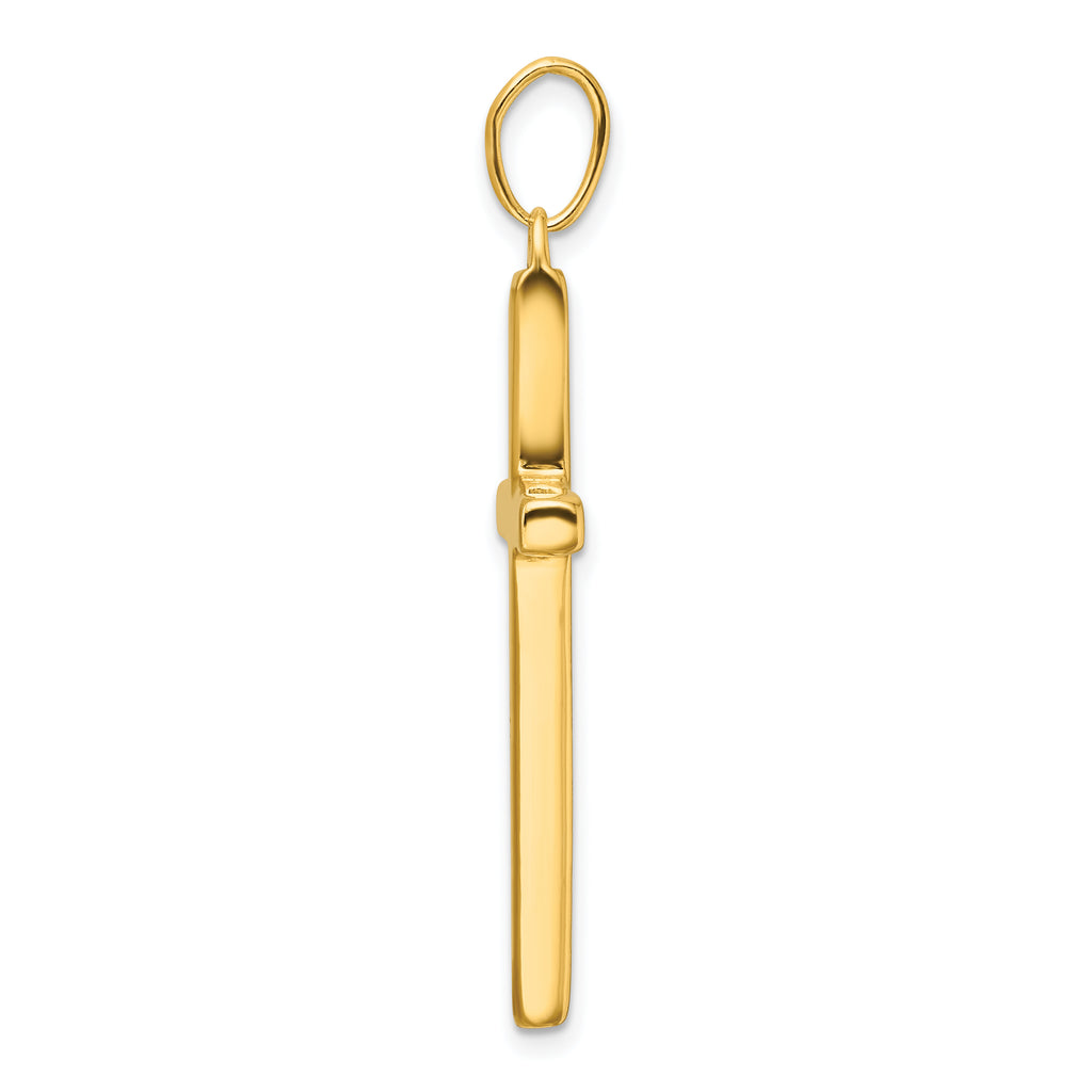Sterling Silver Gold-tone Polished Cross Pendant