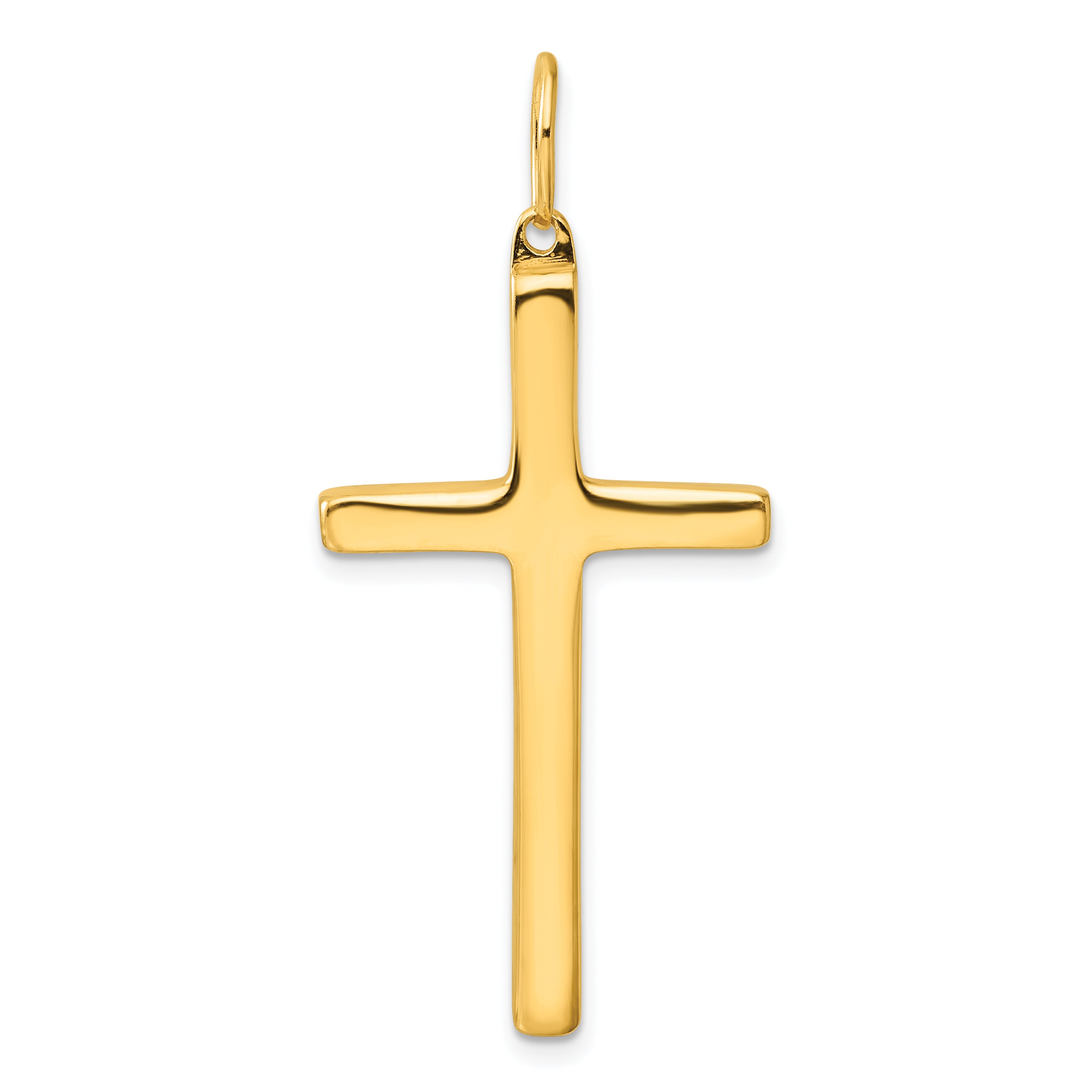 Sterling Silver Gold-tone Polished Cross Pendant