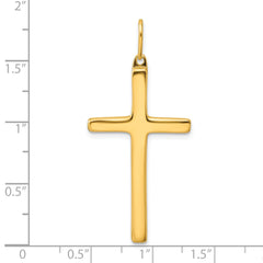 Sterling Silver Gold-tone Polished Cross Pendant