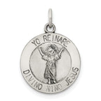Sterling Silver Antiqued Divino Nino Medal (Divine Infant Jesus) Pendant