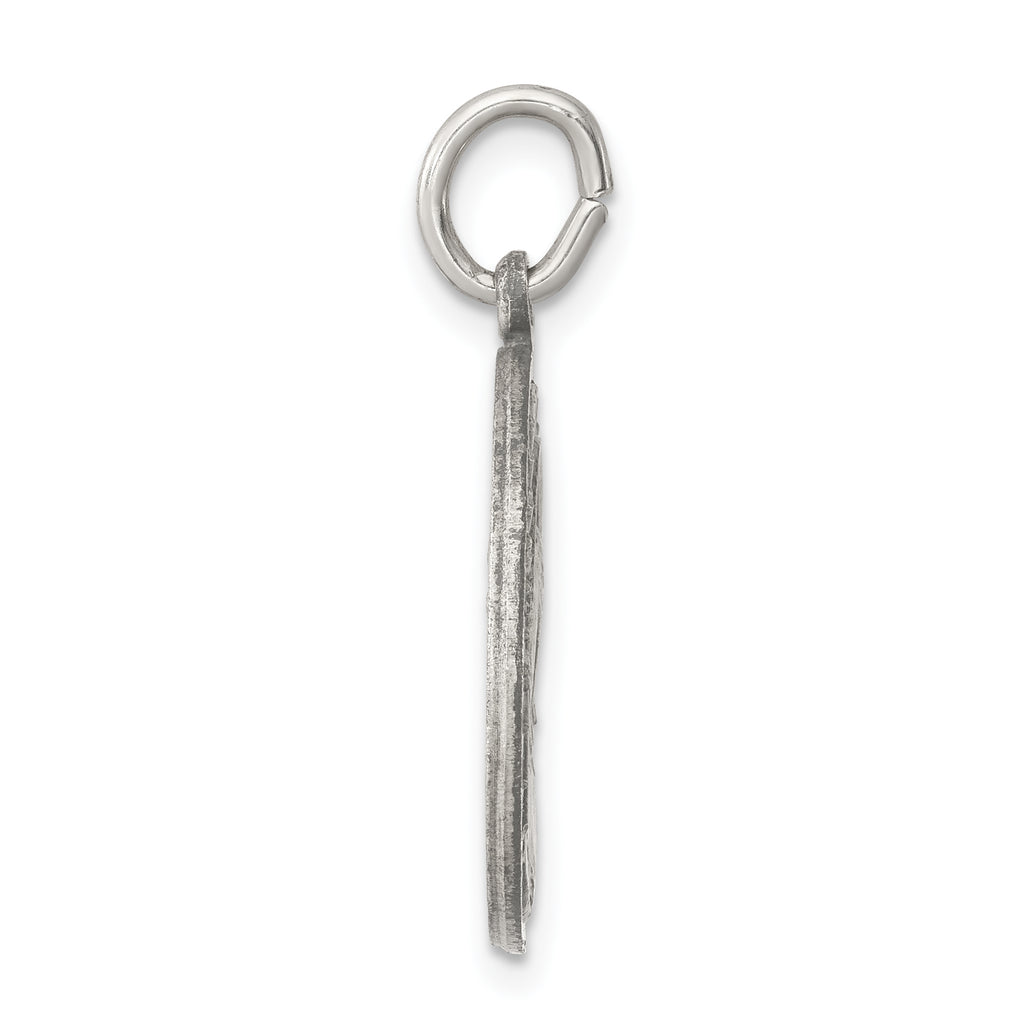 Sterling Silver Antiqued Matka Boska Medal Pendant