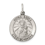 Sterling Silver Antiqued Matka Boska Medal Pendant