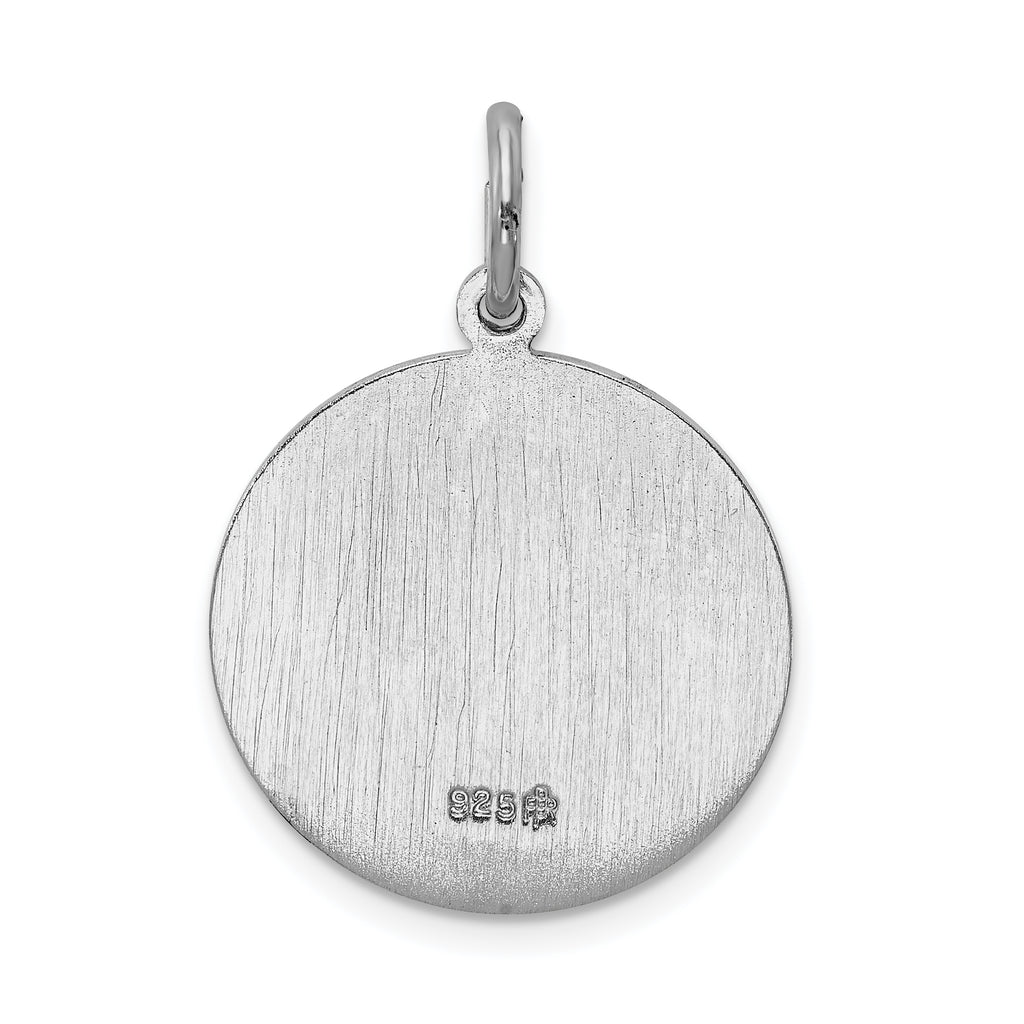 Sterling Silver Polished plated Saint Christopher Medal Pendant