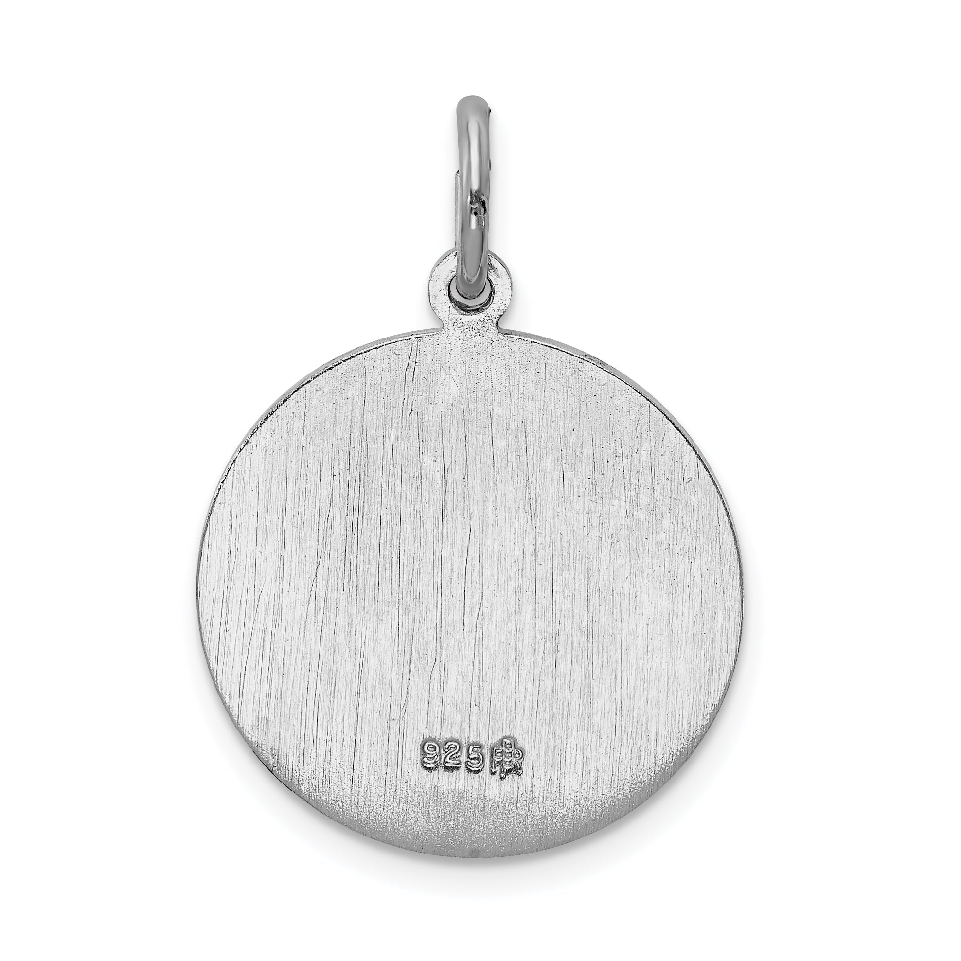 Sterling Silver Polished plated Saint Christopher Medal Pendant