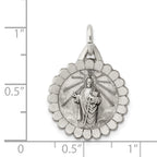 Saint Jude Thaddeus Medal Pendant in Sterling Silver, 26mm - Sophia Jewelers