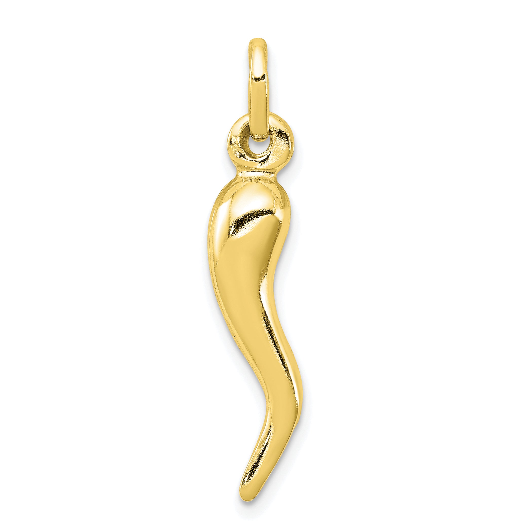Sterling Silver Gold-tone Italian Horn Charm Main image