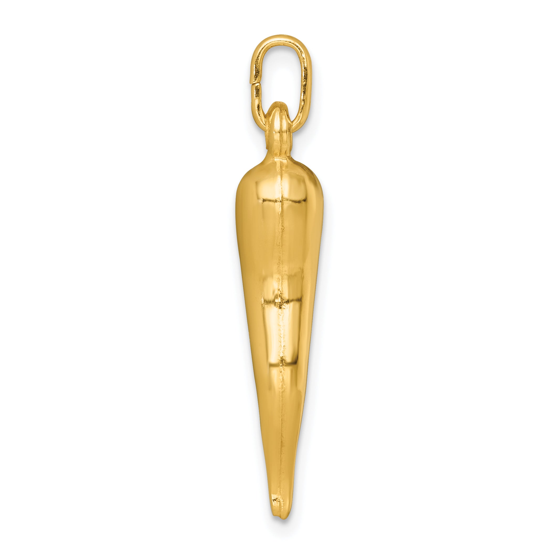 Sterling Silver Gold-tone Italian Horn Pendant