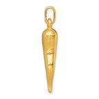 Sterling Silver Gold-tone Italian Horn Pendant