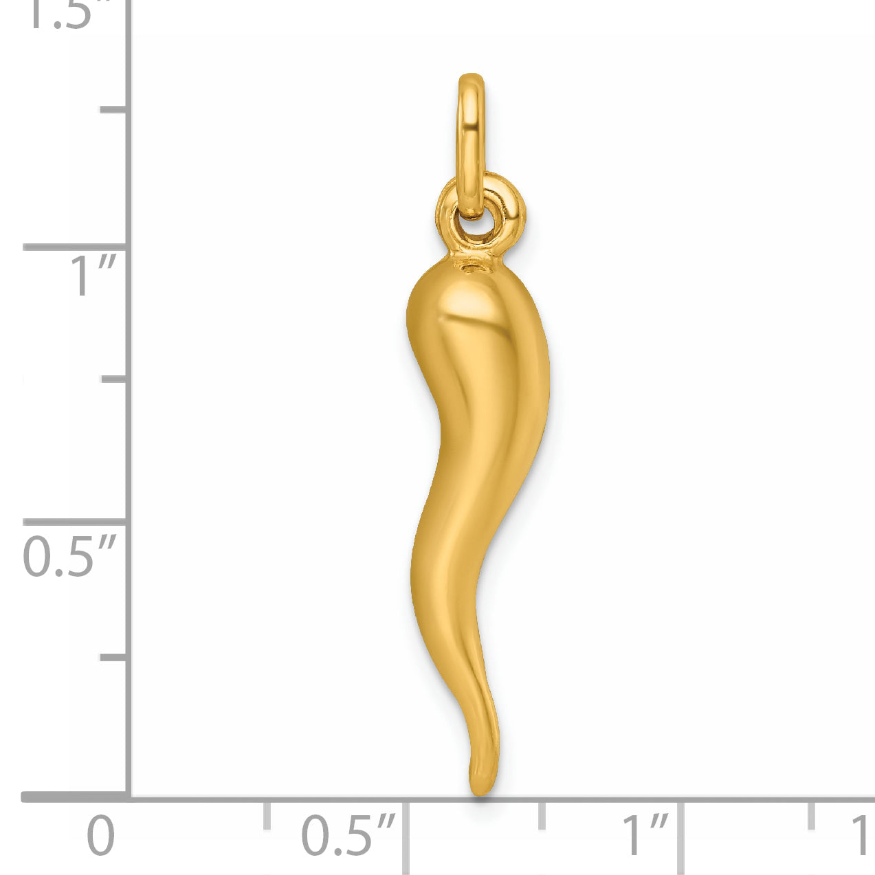 Sterling Silver Gold-tone Italian Horn Pendant