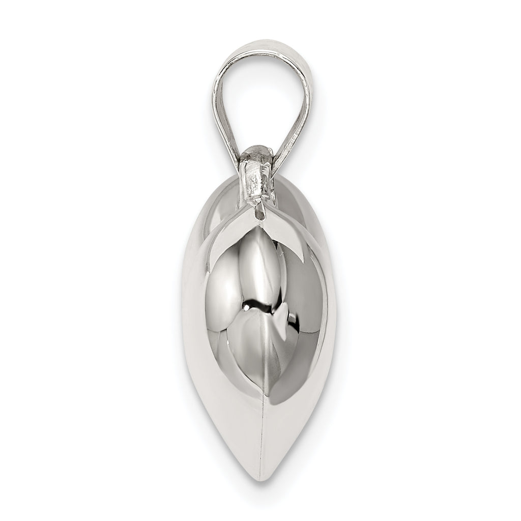 Sterling Silver Polished plated Puffed Heart Charm