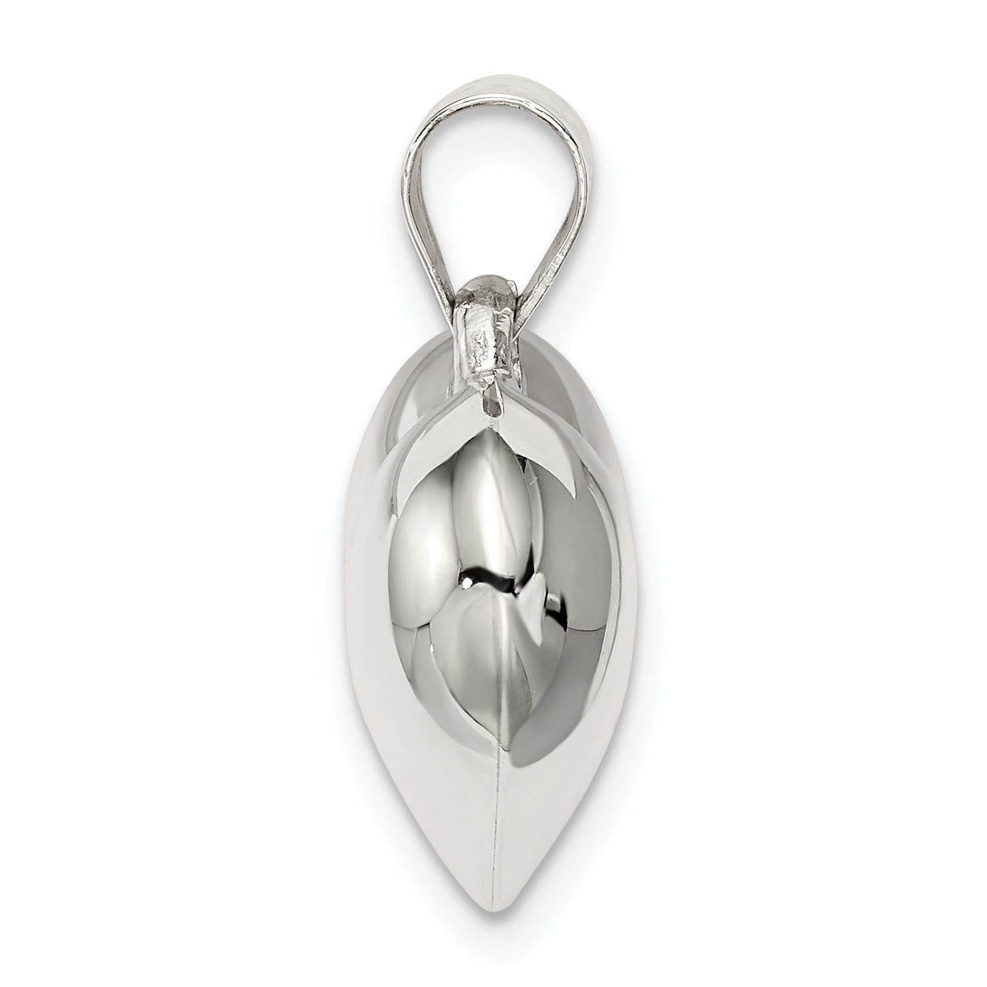 Sterling Silver Polished plated Puffed Heart Charm