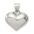Sterling Silver Polished plated Puffed Heart Charm
