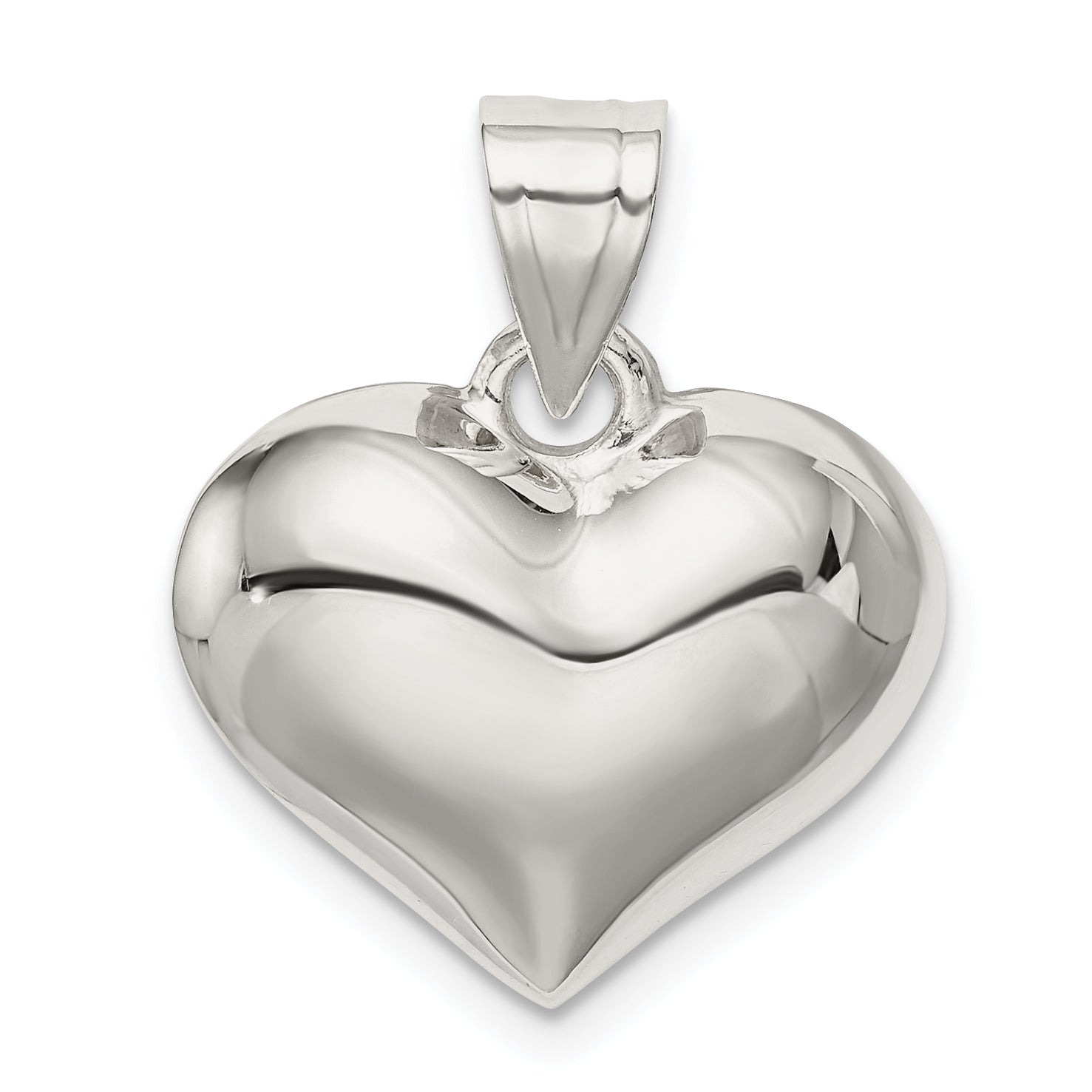 Sterling Silver Polished plated Puffed Heart Charm Main image