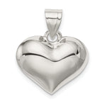 Sterling Silver Polished plated Puffed Heart Charm