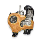 Sterling Silver Enameled Calico Cat Charm