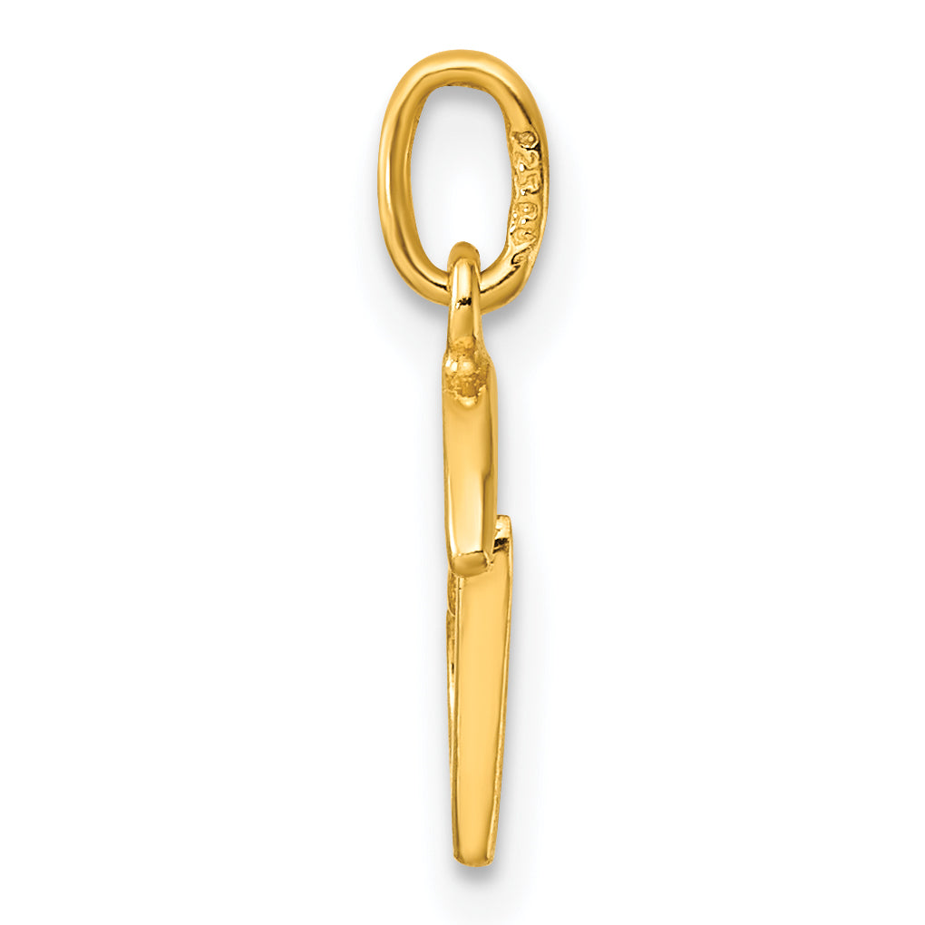 Sterling Silver Gold-tone Polished Letter B Initial Charm