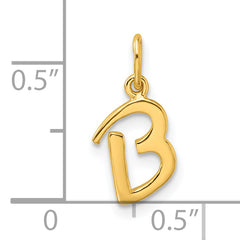 Sterling Silver Gold-tone Polished Letter B Initial Charm