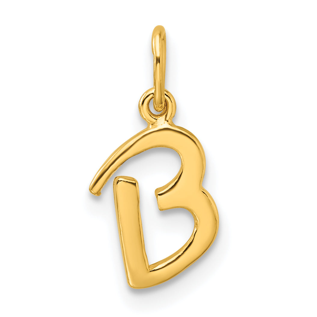 Sterling Silver Gold-tone Polished Letter B Initial Charm