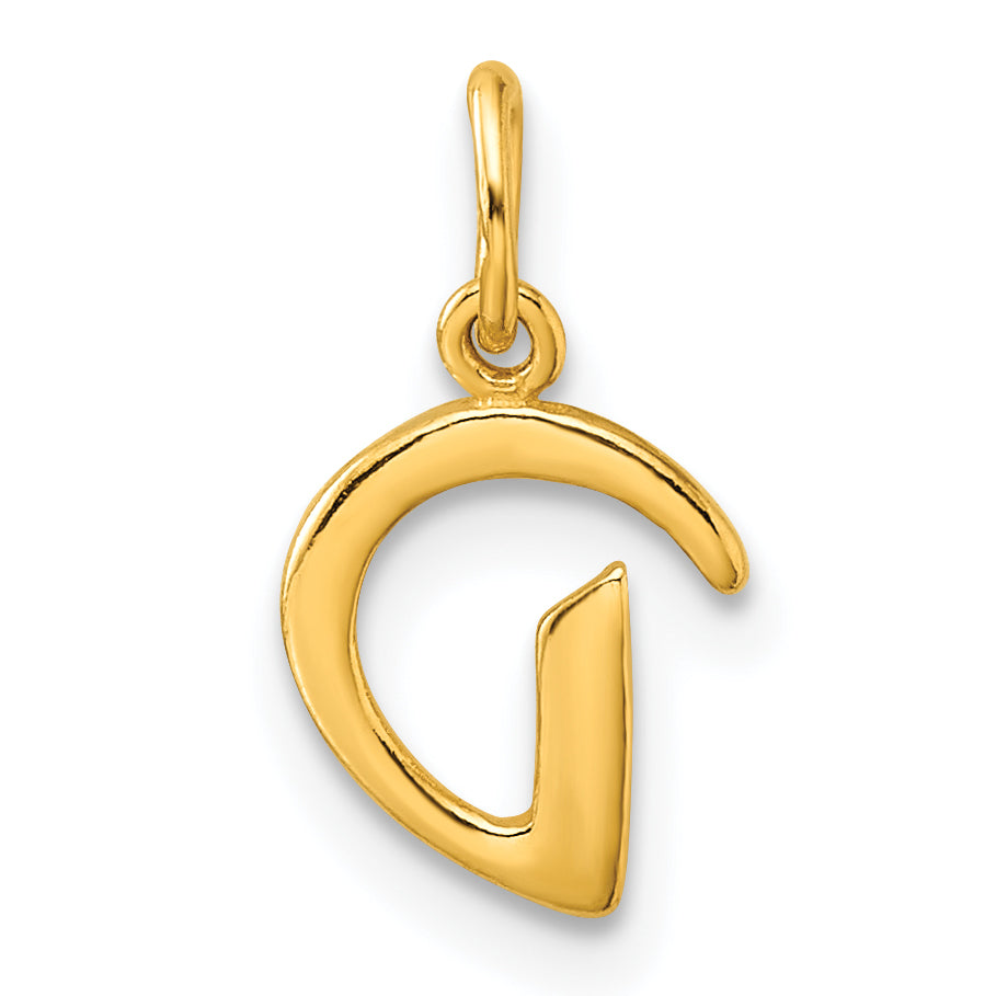 Sterling Silver Gold-tone Polished Letter D Initial Charm