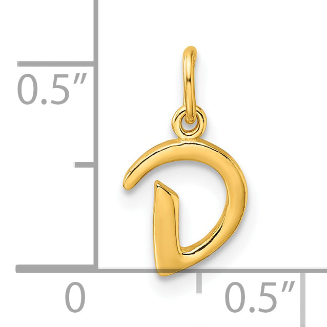 Sterling Silver Gold-tone Polished Letter D Initial Charm