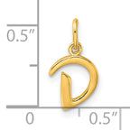Sterling Silver Gold-tone Polished Letter D Initial Charm