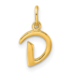 Sterling Silver Gold-tone Polished Letter D Initial Charm