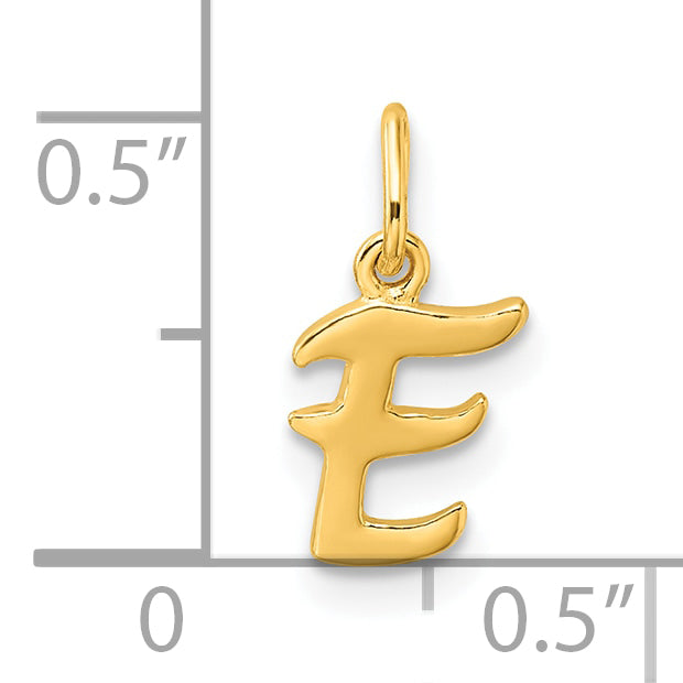 Sterling Silver Gold-tone Polished Letter E Initial Charm
