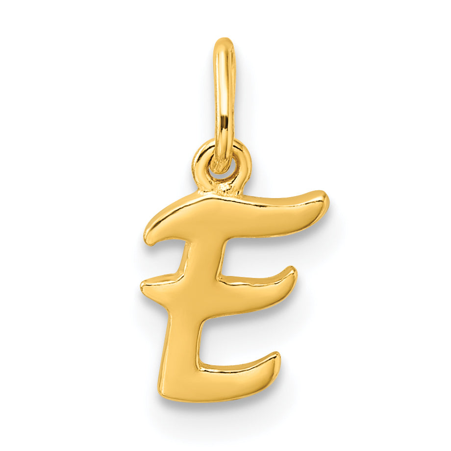 Sterling Silver Gold-tone Polished Letter E Initial Charm