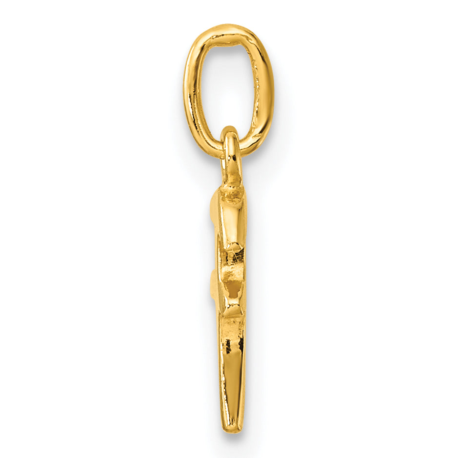 Sterling Silver Gold-tone Polished Letter F Initial Charm