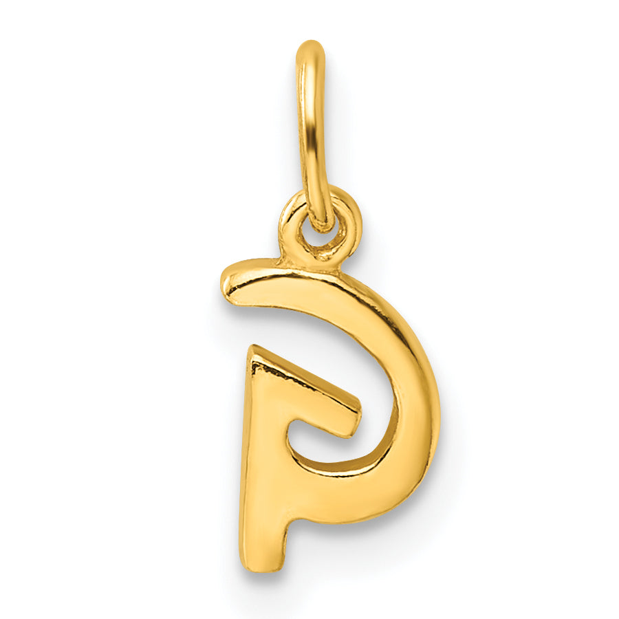 Sterling Silver Gold-tone Polished Letter G Initial Charm