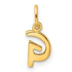 Sterling Silver Gold-tone Polished Letter G Initial Charm